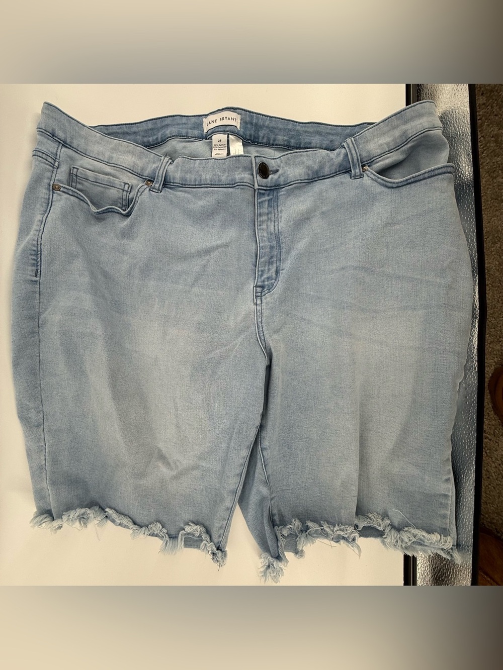 Lane Bryant Light Blue Denim Shorts with Subtle Fading